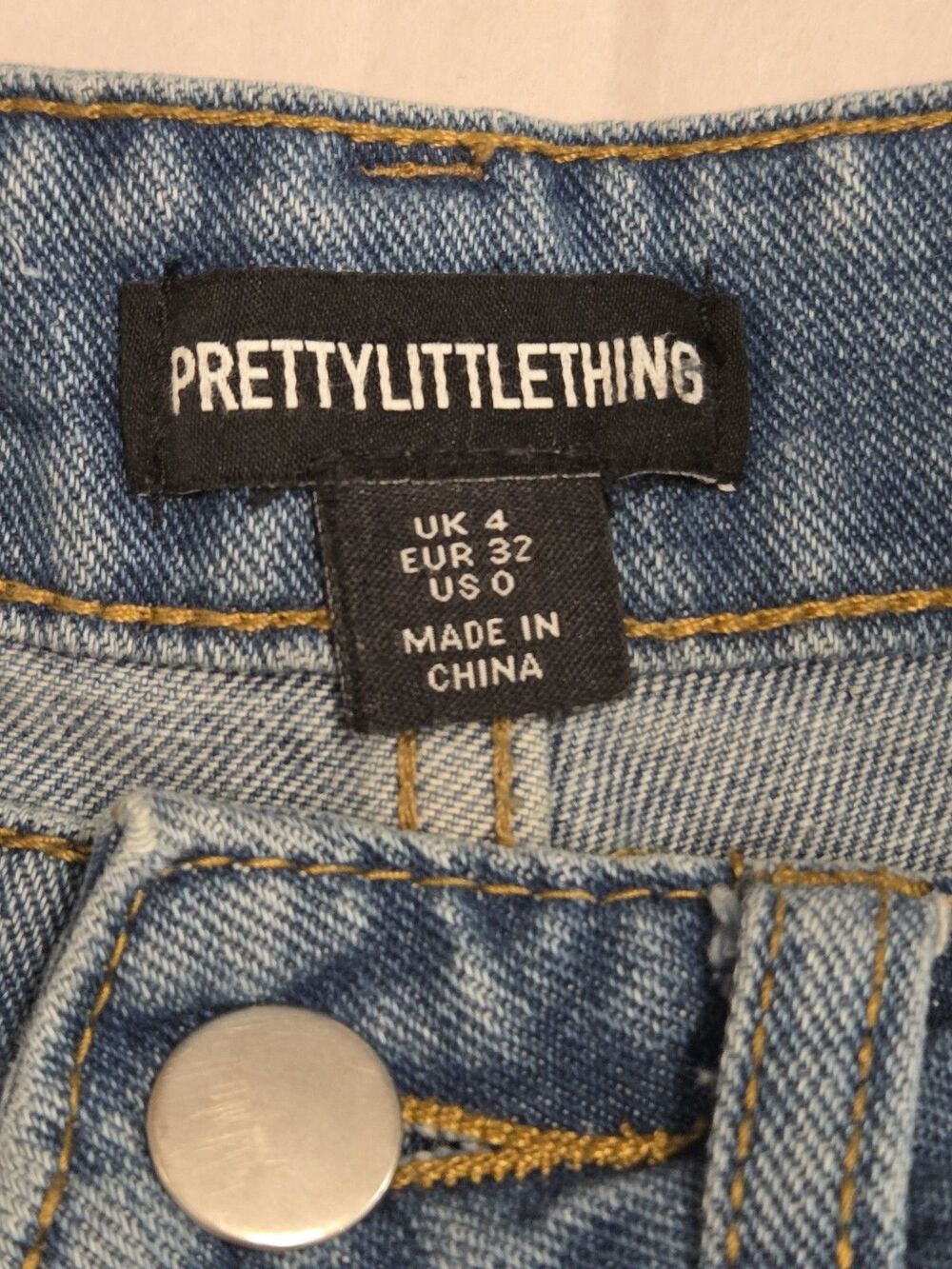 PrettyLittleThing Bow Wide Leg Jeans Size 0 Y2K Coquette - Picture 6 of 11